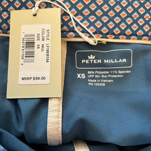 Peter Millar LF18EB15A Alice Petal Hem Print Skort, Blue Orange - Picture 2 of 5